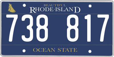RI license plate 738817