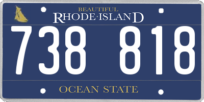 RI license plate 738818
