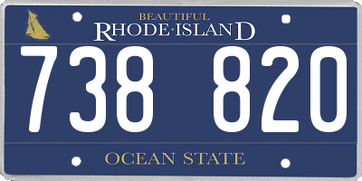 RI license plate 738820