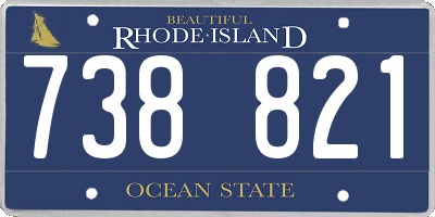 RI license plate 738821