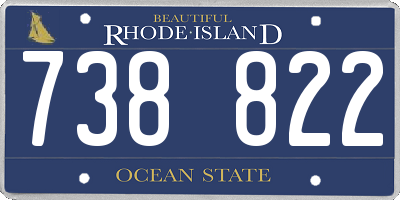 RI license plate 738822