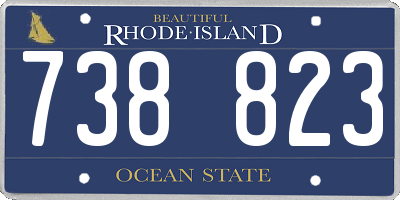 RI license plate 738823