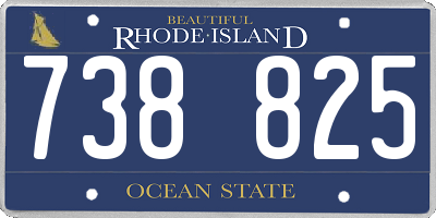 RI license plate 738825