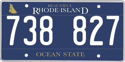 RI license plate 738827