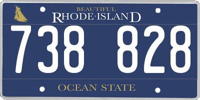 RI license plate 738828