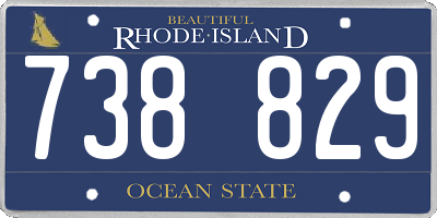 RI license plate 738829