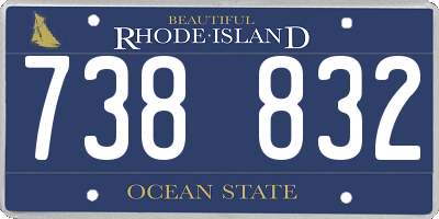 RI license plate 738832