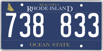 RI license plate 738833