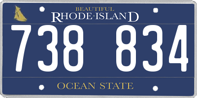 RI license plate 738834