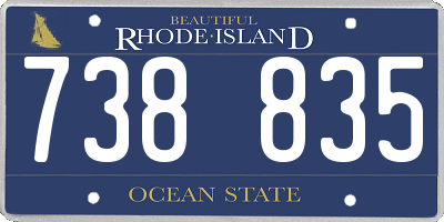 RI license plate 738835