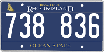 RI license plate 738836