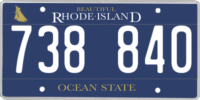 RI license plate 738840