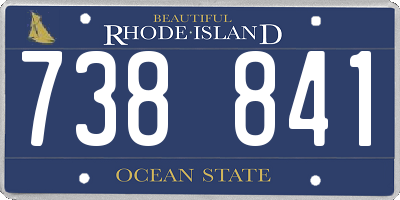 RI license plate 738841
