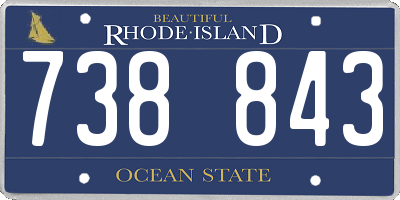 RI license plate 738843