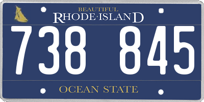 RI license plate 738845