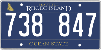 RI license plate 738847