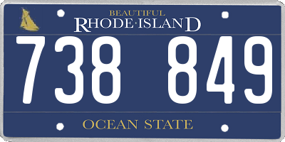 RI license plate 738849