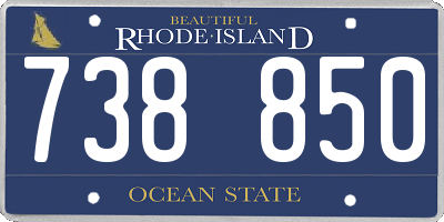 RI license plate 738850