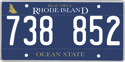 RI license plate 738852