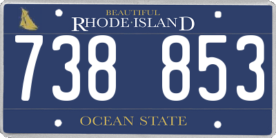 RI license plate 738853