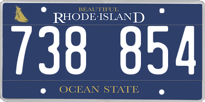 RI license plate 738854
