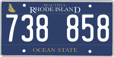 RI license plate 738858