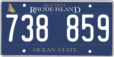 RI license plate 738859