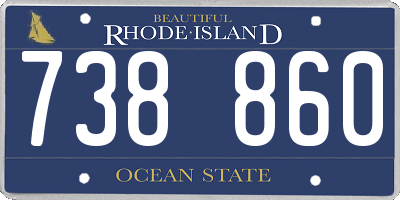 RI license plate 738860