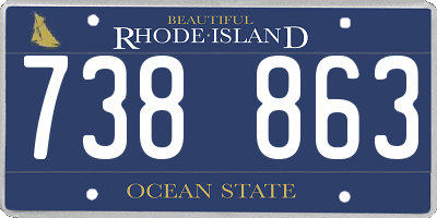 RI license plate 738863
