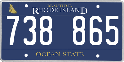 RI license plate 738865