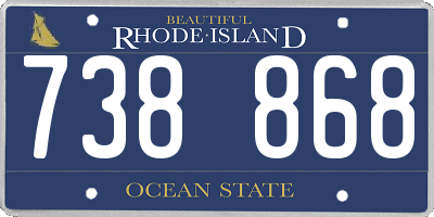 RI license plate 738868