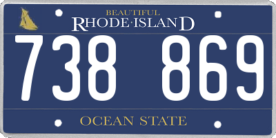 RI license plate 738869