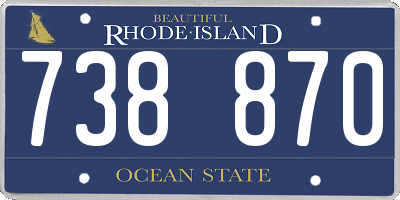 RI license plate 738870