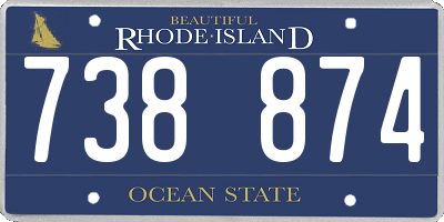 RI license plate 738874
