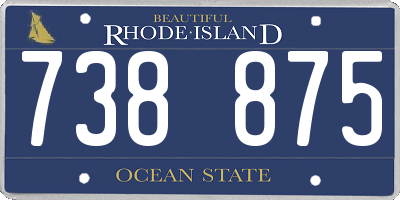 RI license plate 738875