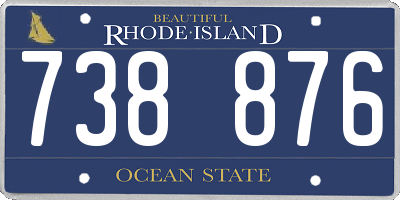 RI license plate 738876
