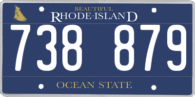 RI license plate 738879
