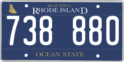 RI license plate 738880