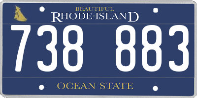 RI license plate 738883