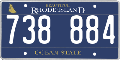 RI license plate 738884