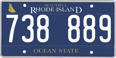 RI license plate 738889