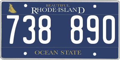 RI license plate 738890