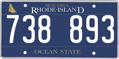 RI license plate 738893