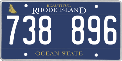 RI license plate 738896