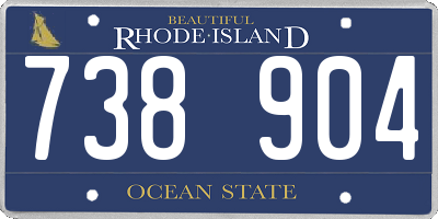 RI license plate 738904