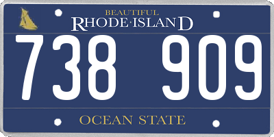RI license plate 738909