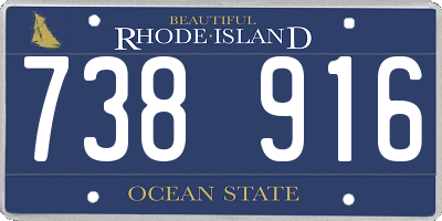 RI license plate 738916