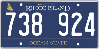 RI license plate 738924