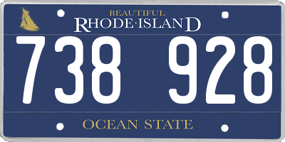 RI license plate 738928