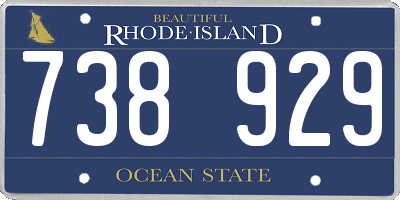 RI license plate 738929